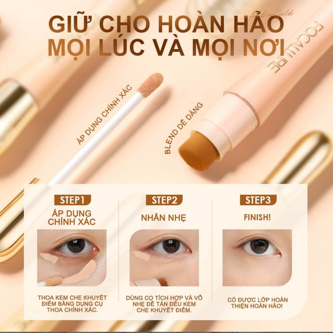 Focallure 2 in 1 Long Lasting, Waterproof Concealer